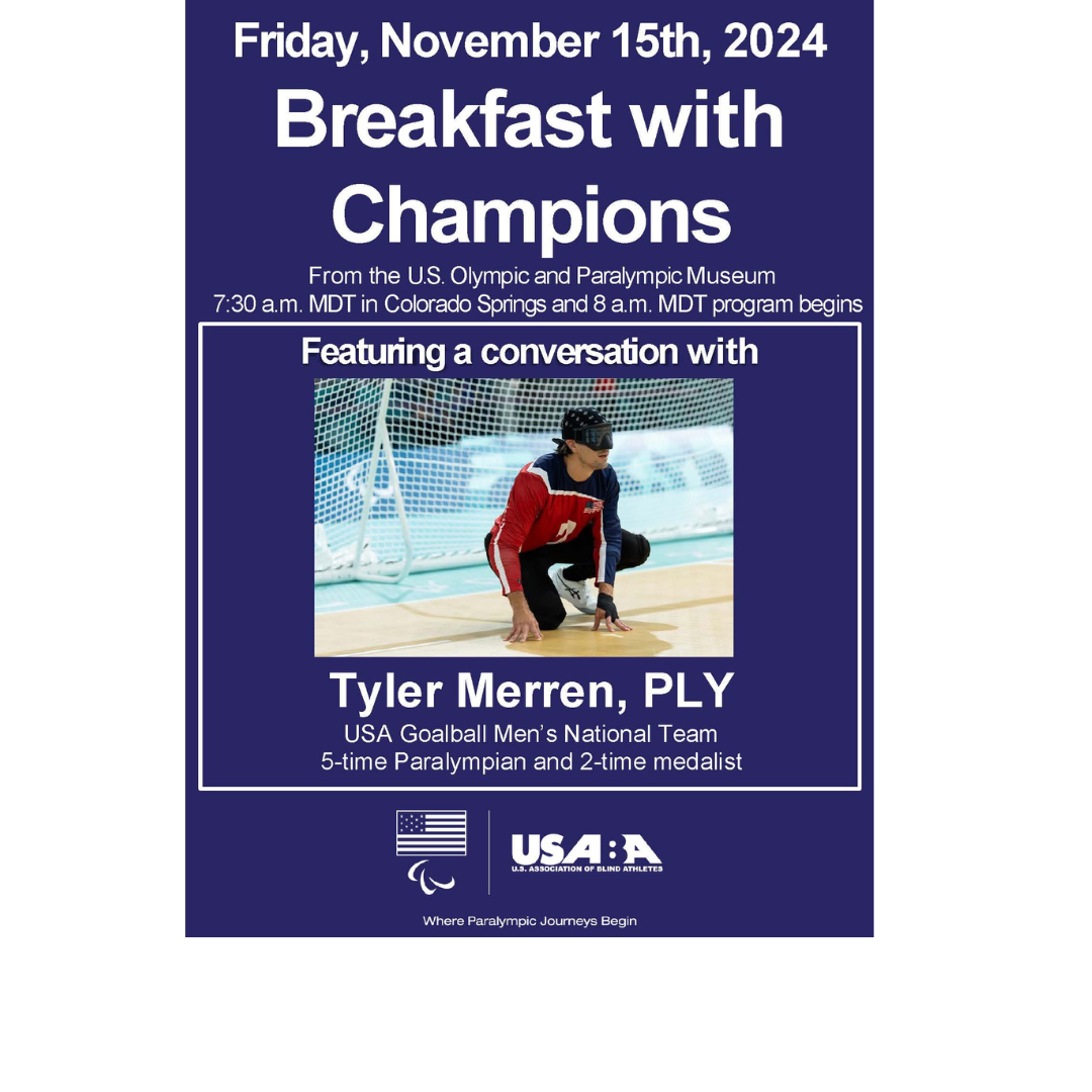 2024 Breakfast with Champions Flyer Featuring Keynote Speaker Tyler Merren on Friday November 15, 2024